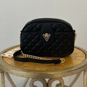Valentino Orlandi Black Quilted Crossbody Bag